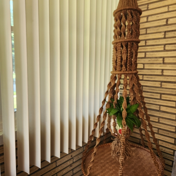 Macrame handcrafted hanging table/planter